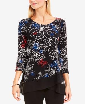 Vince Camuto Printed Asymmetrical Top