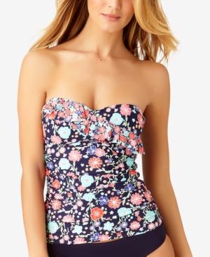 Anne Cole Lazey Dazey Ruffled Bandeau Tankini Top Women's Swimsuit