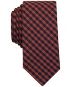 Bar Iii Men's Rust Dobby Gingham Slim Tie, Only At Macy's