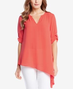 Karen Kane Asymmetrical Roll-tab Tunic