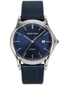 Emporio Armani Men's Swiss Automatic Blue Leather Strap Watch 42mm Ars3011