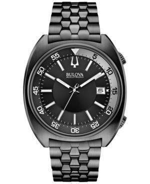 Bulova Accutron Ii Men's Snorkel Black-tone Stainless Steel Bracelet Watch 43mm 98b219