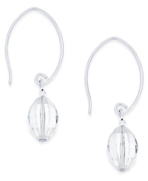 Jody Coyote Clear Resin Bead Threader Earrings In Sterling Silver