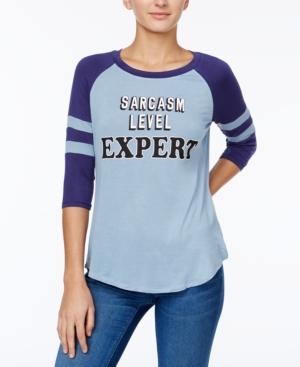 Rebellious One Juniors' Sarcasm Graphic Raglan