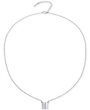 T Tahari Silver-tone Crystal Pendant Necklace