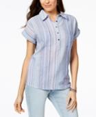Style & Co Cotton Striped Top, Created For Macy's