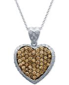 Le Vian Chocolatier Diamond Heart Pendant Necklace (1-7/8 Ct. T.w.) In 14k White Gold