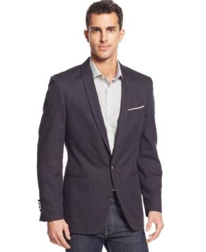 Tallia Dark Navy Textured Slim-fit Blazer
