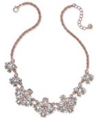 Charter Club Rose Gold-tone Floral Crystal Necklace, Only At Macy's