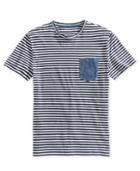 Calvin Klein Jeans Men's Stripe Cotton Denim-pocket T-shirt