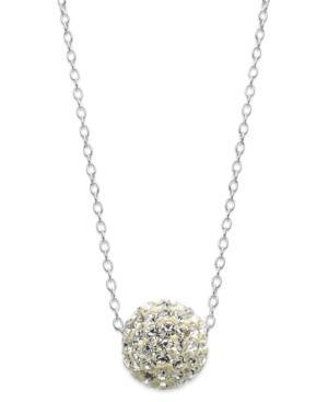 Unwritten Crystal Ball Pendant Necklace In Sterling Silver (1-1/2mm)