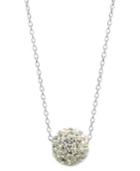 Unwritten Crystal Ball Pendant Necklace In Sterling Silver (1-1/2mm)