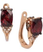 Le Vian Rhodium Garnet (1-7/8 Ct. T.w.) And Diamond (1/10 Ct. T.w.) Earrings In 14k Rose Gold