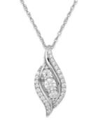 Wrapped In Love Diamond Swirl Pendant Necklace In 14k White Gold (1/2 Ct. T.w.)