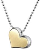 Alex Woo Fusion Heart 16 Pendant Necklace In Sterling Silver & 18k Gold