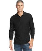 Tasso Elba Men's Big And Tall Long-sleeve Marl Polo, Only At Macy's