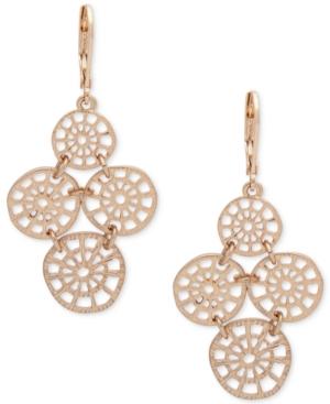 Lonna & Lilly Gold-tone Filigree Disc Chandelier Earrings