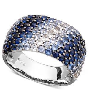 Saph Splash By Effy Shades Of Sapphire Ring (3-1/5 Ct. T.w.) In Sterling Silver