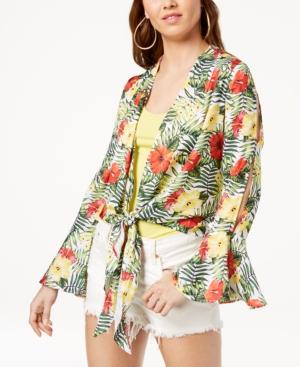 Xoxo Juniors' Printed Tie-front Top
