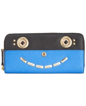 Calvin Klein Saffiano Leather Funny Face Zip Continental Wallet
