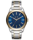 Ax Armani Exchange Men's Nico Two-tone Stainless Steel Bracelet Watch 44mm