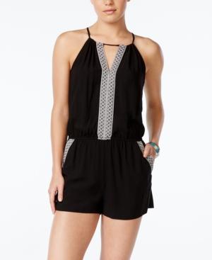 Bcx Juniors' Embroidered Halter Romper