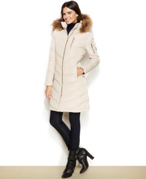 Calvin Klein Faux-fur-trimmed Hooded Down Coat