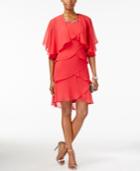 Sl Fashions Sleeveless Tiered Dress & Shrug