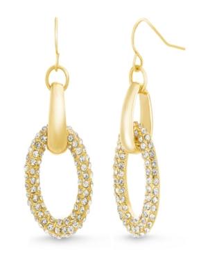 Catherine Malandrino Women's Pave Interlocked Oval Yellow Gold-tone Hoop Earrings