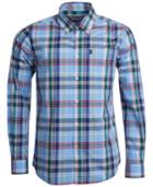 Barbour Men's Jeff Light Blue Plaid Oxford Shirt