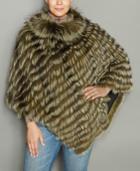 The Fur Vault Plus Size Fox Fur Poncho