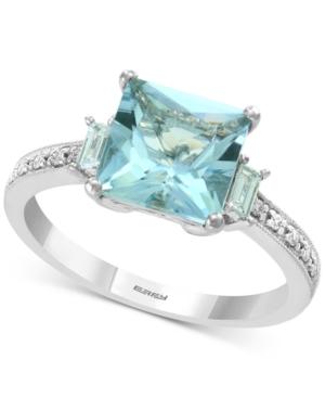 Bridal By Effy Aquamarine (2-1/10 Ct. T.w.) & Diamond (1/6 Ct. T.w.) In 18k White Gold