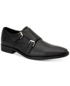 Calvin Klein Men's Robbie Tumbled Leather Monk-strap Loafers Men's Shoes