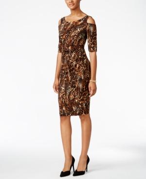 Connected Cold-shoulder Sheath Dress