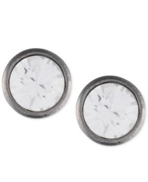 Givenchy Hematite-tone Bezel-set Crystal Stud Earrings