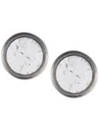 Givenchy Hematite-tone Bezel-set Crystal Stud Earrings