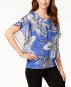 Jm Collection Printed Banded-hem Top, Created For Macy's