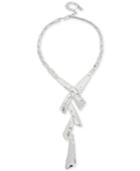 Robert Lee Morris Soho Silver-tone Sculptural Hammered Lariat Necklace, 16 + 3 Extender