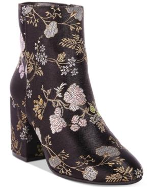 Bar Iii Gatlin Embroidered Block-heel Ankle Booties, Only At Macy's Women's Shoes