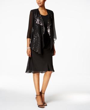 Sl Fashions A-line Dress And Sequin Jacket