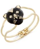 Thalia Sodi Gold-tone Jet Black Pave Panther Hinge Bracelet, Only At Macy's