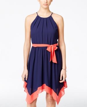 Bcx Juniors' Colorblocked Handkerchief-hem Dress