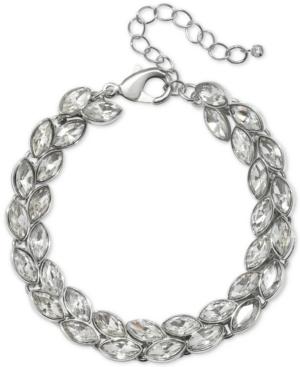 Jewel Badgley Mischka Crystal Leaf Link Bracelet