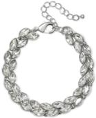 Jewel Badgley Mischka Crystal Leaf Link Bracelet