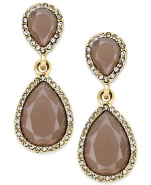 Inc International Concepts Pave Colored Stone Drop Earrings, Created For Macy's