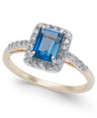 London Blue Topaz (1-3/8 Ct. T.w.) & Diamond (1/4 Ct. T.w.) Ring In 14k Gold