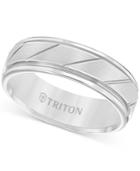 Triton Men's Flat Satin Finish Band In Tungsten Carbide
