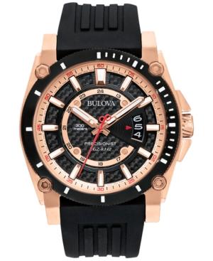 Bulova Men's Precisionist Black Silicone Strap Watch 47mm 98b152