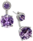 Amethyst (5-3/4 Ct. T.w.) And Diamond Accent Front-back Earrings In Sterling Silver