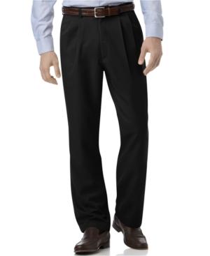 Haggar Microfiber Performance Classic-fit Pleated Dress Pants, Only At Macy's